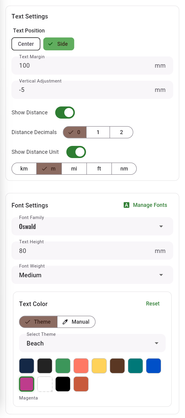Master Template — font, color, and text settings