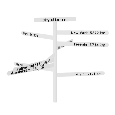 London world cities sign — 3D preview